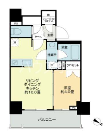 ライオンズ千代田岩本町ミレス(1LDK/12階)の間取り写真