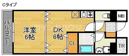 フォンテーヌ北館・南館(1DK/2階)の間取り写真