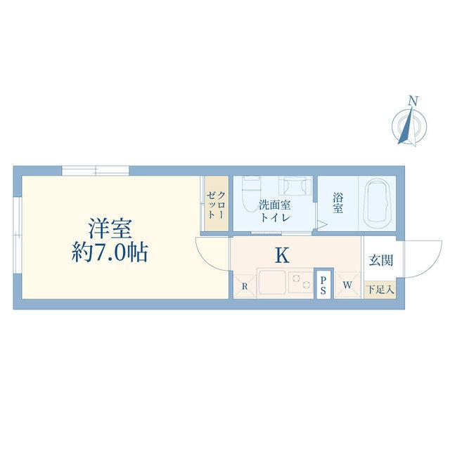 J-ARC不動前II(1K/1階)の間取り写真