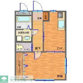 マンションプリメール(1DK/2階)の間取り写真