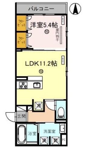 プルミエ ラムール(1LDK/2階)の間取り写真