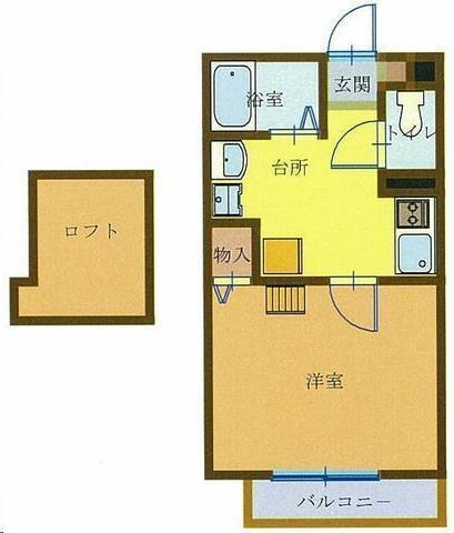 マイハウス(1K/2階)の間取り写真