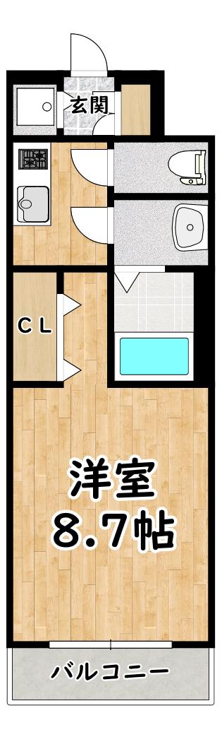 JT大阪ウエスト(1K/6階)の間取り写真