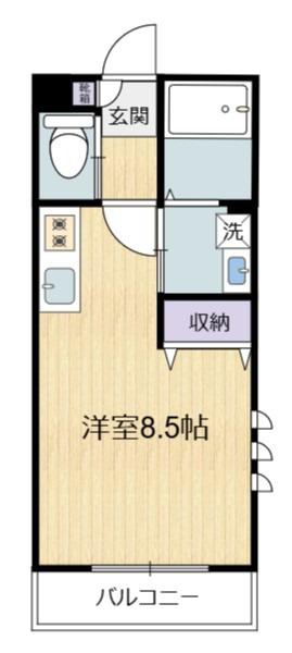 フラワーヴィレッジ(ワンルーム/1階)の間取り写真
