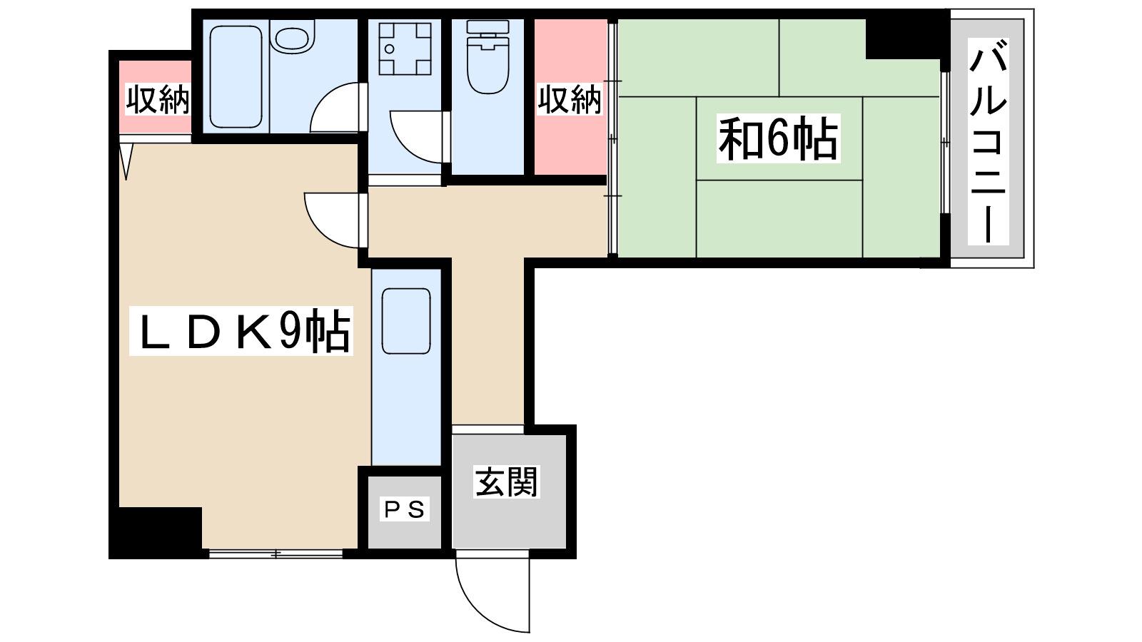 ホワイトハイツカドタ(1LDK/3階)の間取り写真