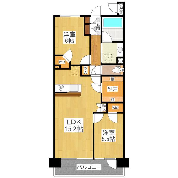 センチュリー宇都宮 弐番館(2LDK/10階)の間取り写真