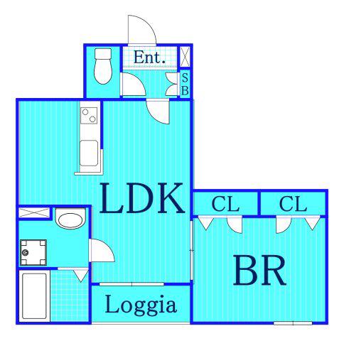 クラージュ(1LDK/2階)の間取り写真