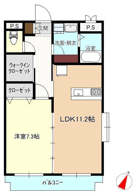 サイドヒルズマンション(1LDK/3階)の間取り写真