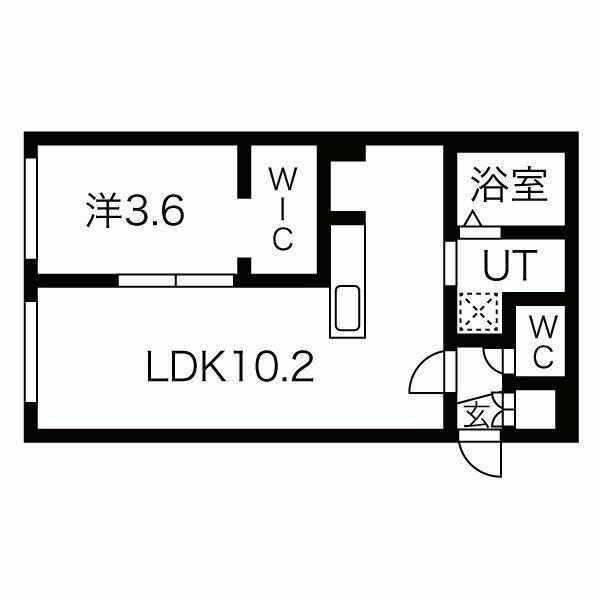 ディモーラN12(1LDK/4階)の間取り写真
