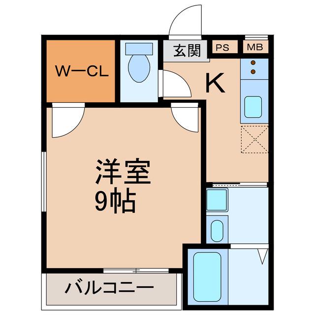 フジパレス吹屋町サウス(1K/3階)の間取り写真