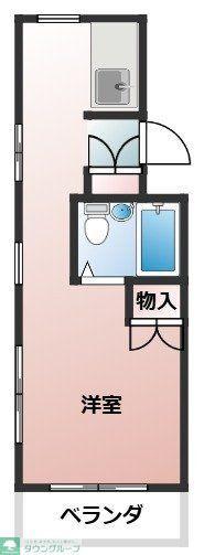 パルナス3号棟(1K/2階)の間取り写真