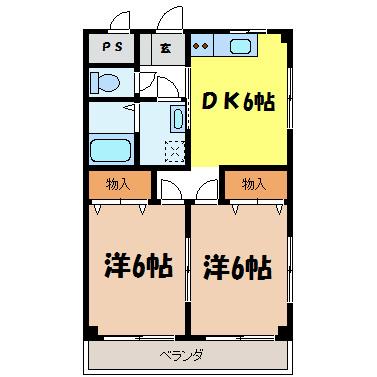 MK-OHMASU(2DK/2階)の間取り写真