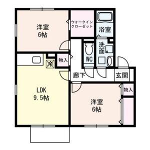 レークタウン D棟 D(2LDK/2階)の間取り写真
