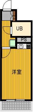 エスカイア河辺第一(1K/5階)の間取り写真