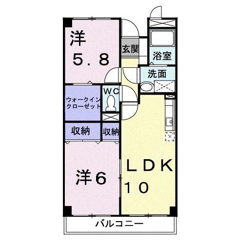 コートピアC(2LDK/3階)の間取り写真