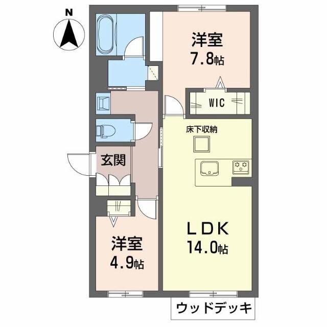 シャーメゾン ルプリュマージュ(2LDK/1階)の間取り写真