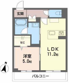 ハイネスト霞町(1LDK/4階)の間取り写真