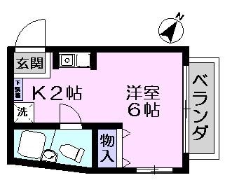ピュアハウス北松戸(ワンルーム/1階)の間取り写真
