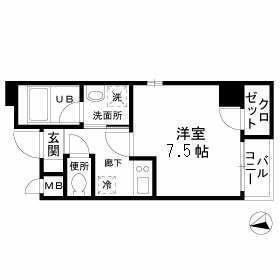 エスポワール(1K/3階)の間取り写真