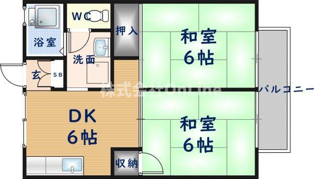 セジュール翠(2DK/2階)の間取り写真