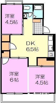 フラワーハイツ(3DK/3階)の間取り写真