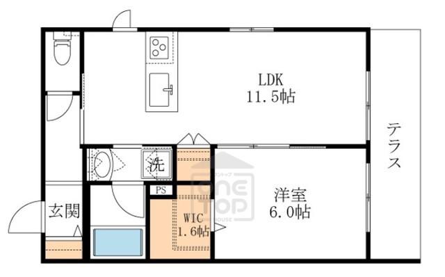 へーベルメゾン仔竜(1LDK/1階)の間取り写真