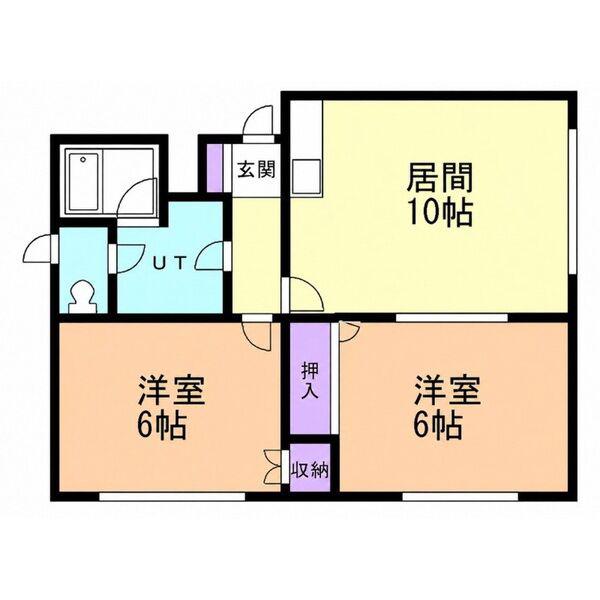 ラークヒル2・3(2LDK/3階)の間取り写真
