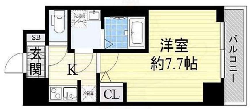 S-RESIDENCE難波イースト(1K/5階)の間取り写真