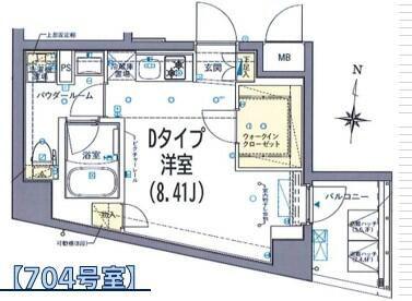 SHOKEN RESIDENCE早稲田(ワンルーム/6階)の間取り写真