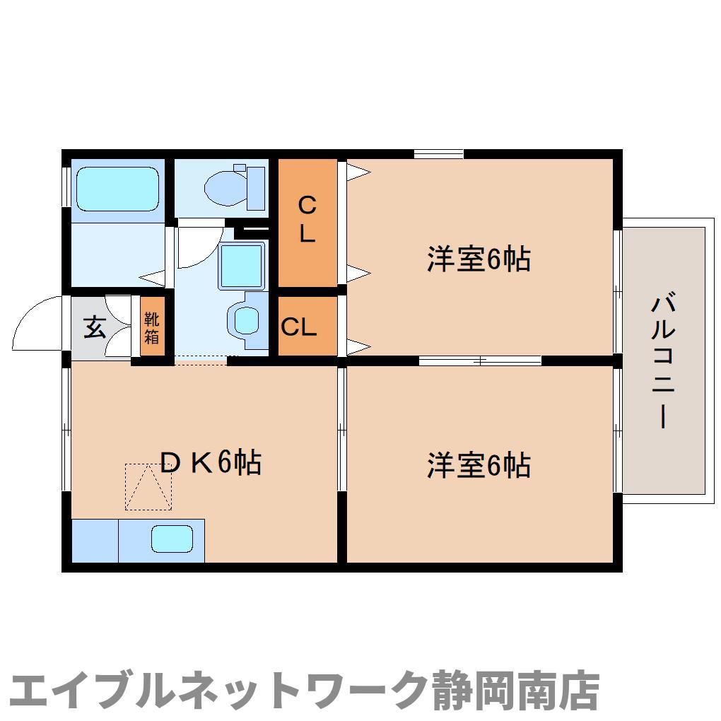 プレミール御子ヶ谷 B(2DK/1階)の間取り写真