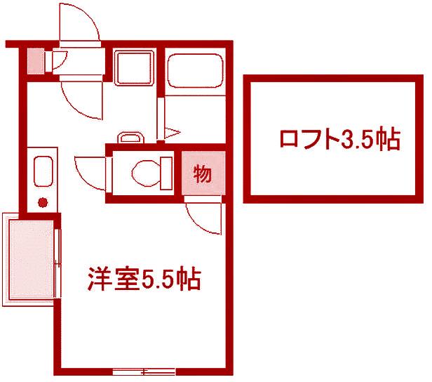 ドルフィン神之木町III(ワンルーム/2階)の間取り写真