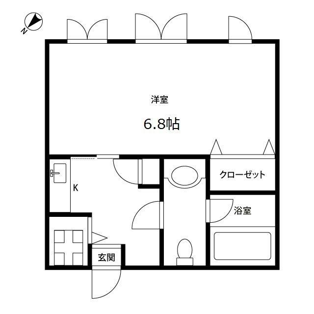 葵ハイツ(1K/2階)の間取り写真