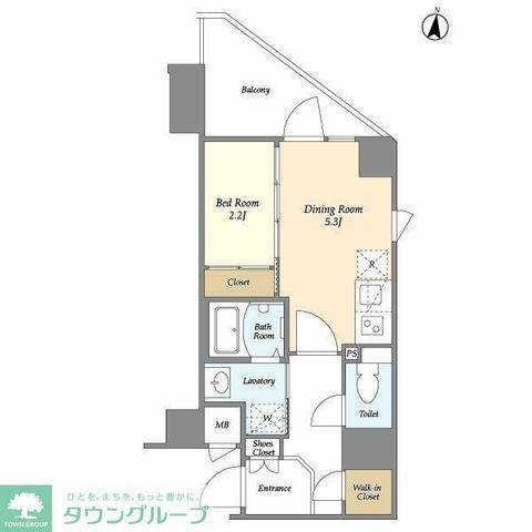 ラティエラ都立大学(1K/3階)の間取り写真