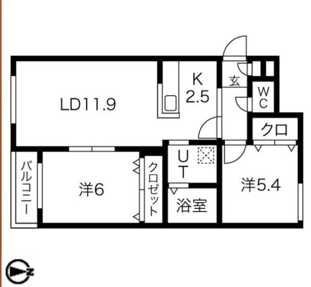 GRAN FELIZ N19(2LDK/2階)の間取り写真