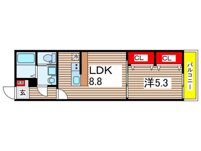 SNOW FLAKE(1LDK/2階)の間取り写真