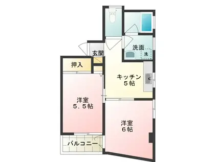 ポルテ富士見台(2K/3階)の間取り写真