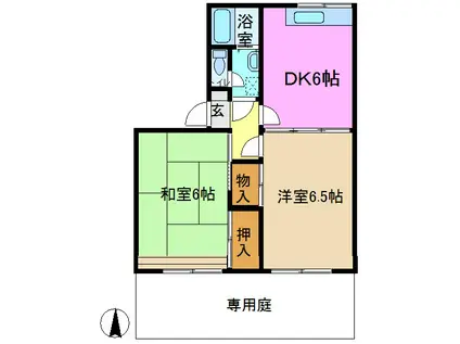 ビレッジ10(2DK/1階)の間取り写真