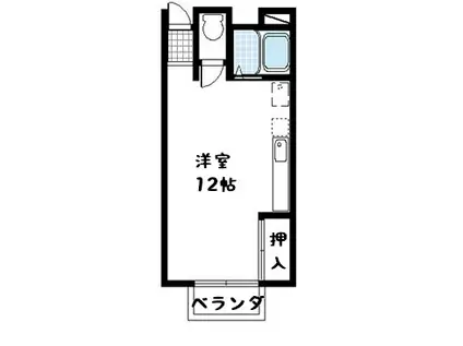 コーポチェリーA(ワンルーム/1階)の間取り写真