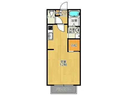 シャーメゾン岡山B棟(1K/2階)の間取り写真