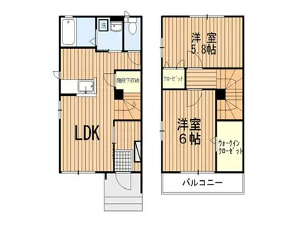 ファミールコートD(2LDK/2階)の間取り写真