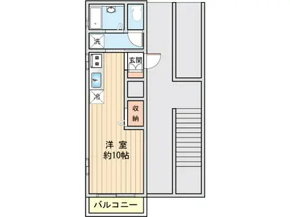 スクエアガーデンウエハラ(ワンルーム/2階)の間取り写真