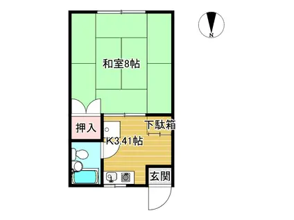 ハイツ曙(1K/2階)の間取り写真
