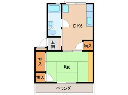太田団地A(1DK/4階)の間取り写真