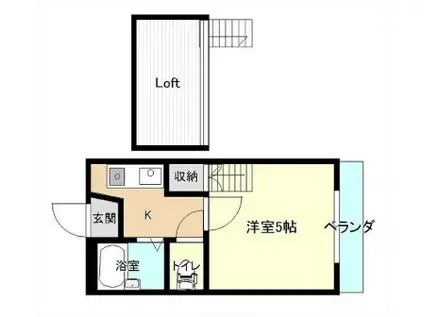 シングル10(1K/1階)の間取り写真