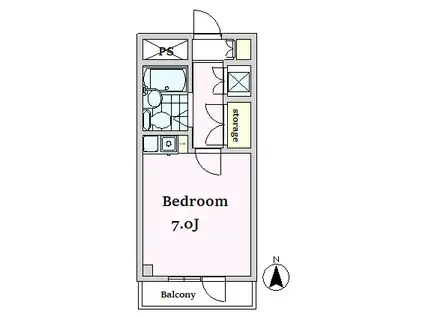 ライフェック片倉(ワンルーム/3階)の間取り写真