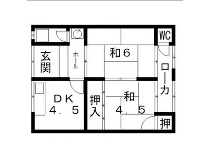 飯島文化(2DK/2階)の間取り写真