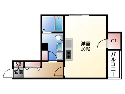 REXII茶屋ヶ坂(1K/4階)の間取り写真