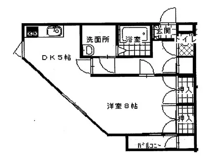 レセフェール(ワンルーム/1階)の間取り写真