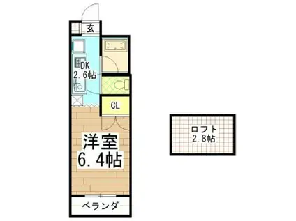 メイプルコート 一万城(1K/1階)の間取り写真