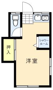 エムユーハイツ(ワンルーム/2階)の間取り写真